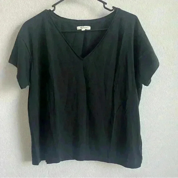Madewell Black Classic V-Line Shirt Size M - Picture 5 of 9